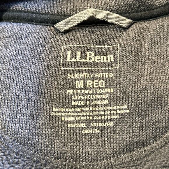 LL Bean Mens Medium Regular Gray Full Zip Jacket - Picture 3 of 6